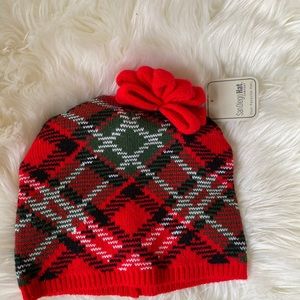 Women's Plaid Gift Bow Beanie